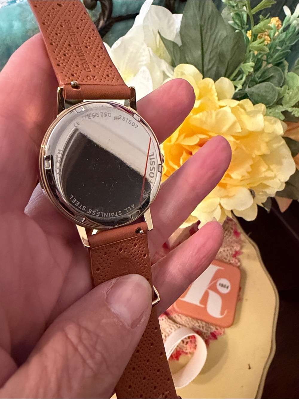 ⏱️⏱️⏱️BOGOHO⏱️⏱️Fossil Silver Dial Watch with Brown Leather Strap - Picture 4 of 10